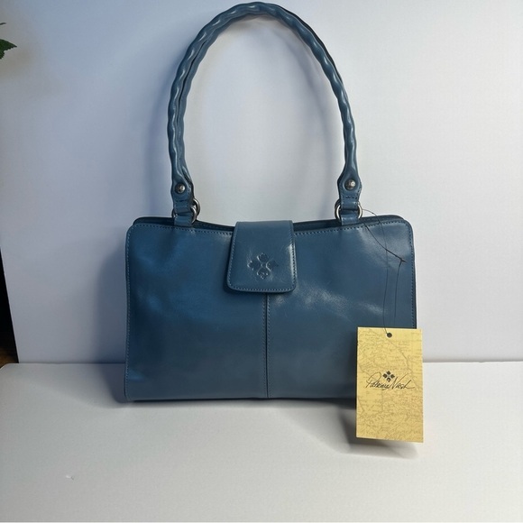 Patricia Nash Handbags - Patricia Nash Safflower Blue Leather Satchel Rienzo Italian Pheasant New